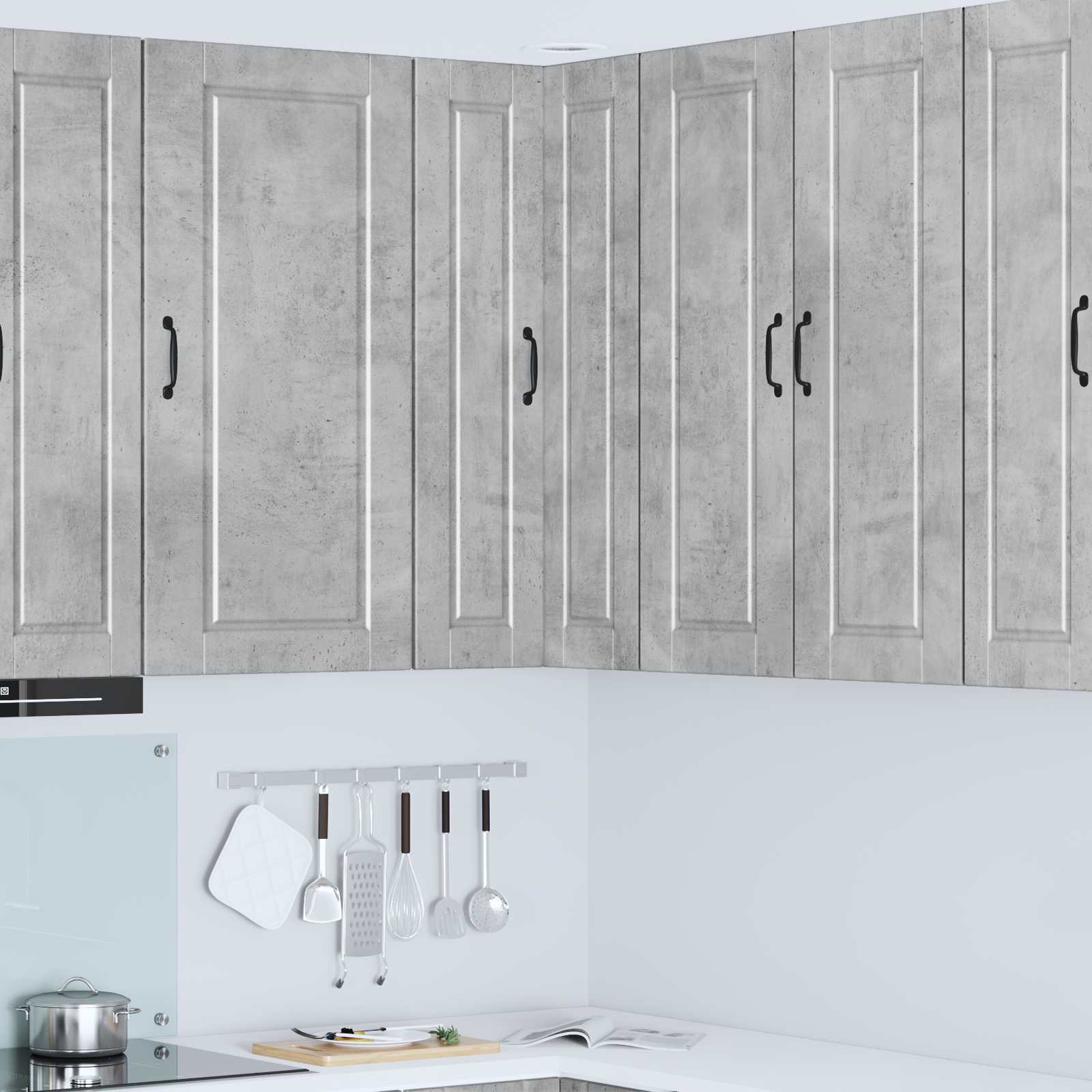 Køkkenskab med hylde Beton Grå 57 x 57 x 100 cm Konstrueret træ