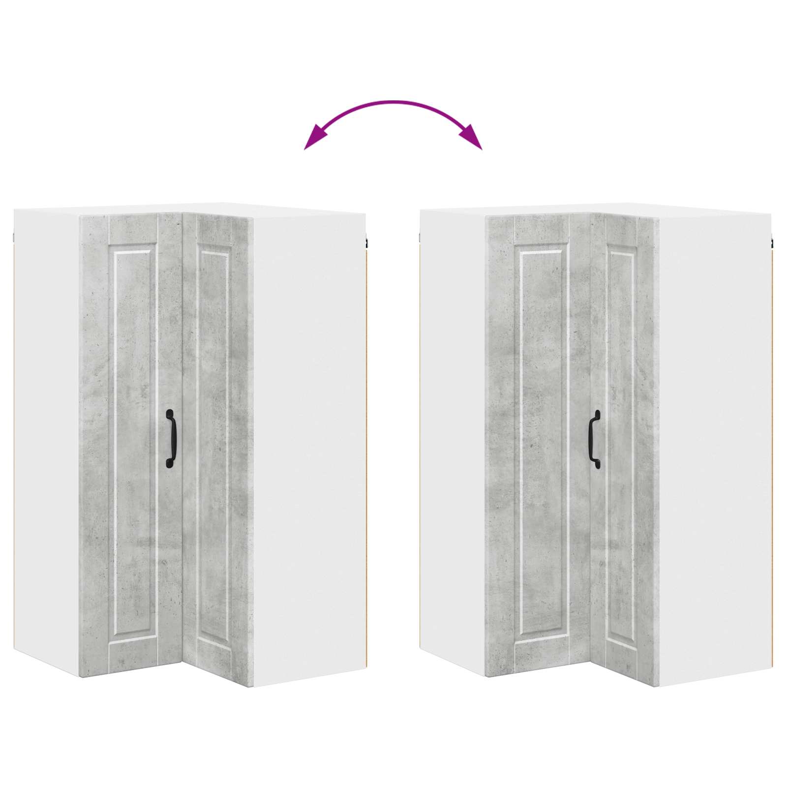 Køkkenskab med hylde Beton Grå 57 x 57 x 100 cm Konstrueret træ