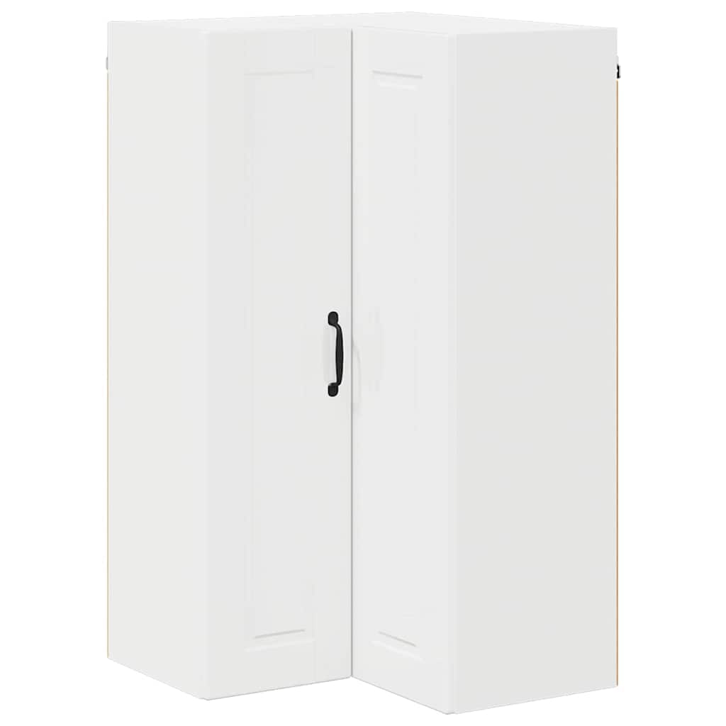 Vægskab til køkken med hylde Høj gloss hvid 57 x 57 x 100 cm