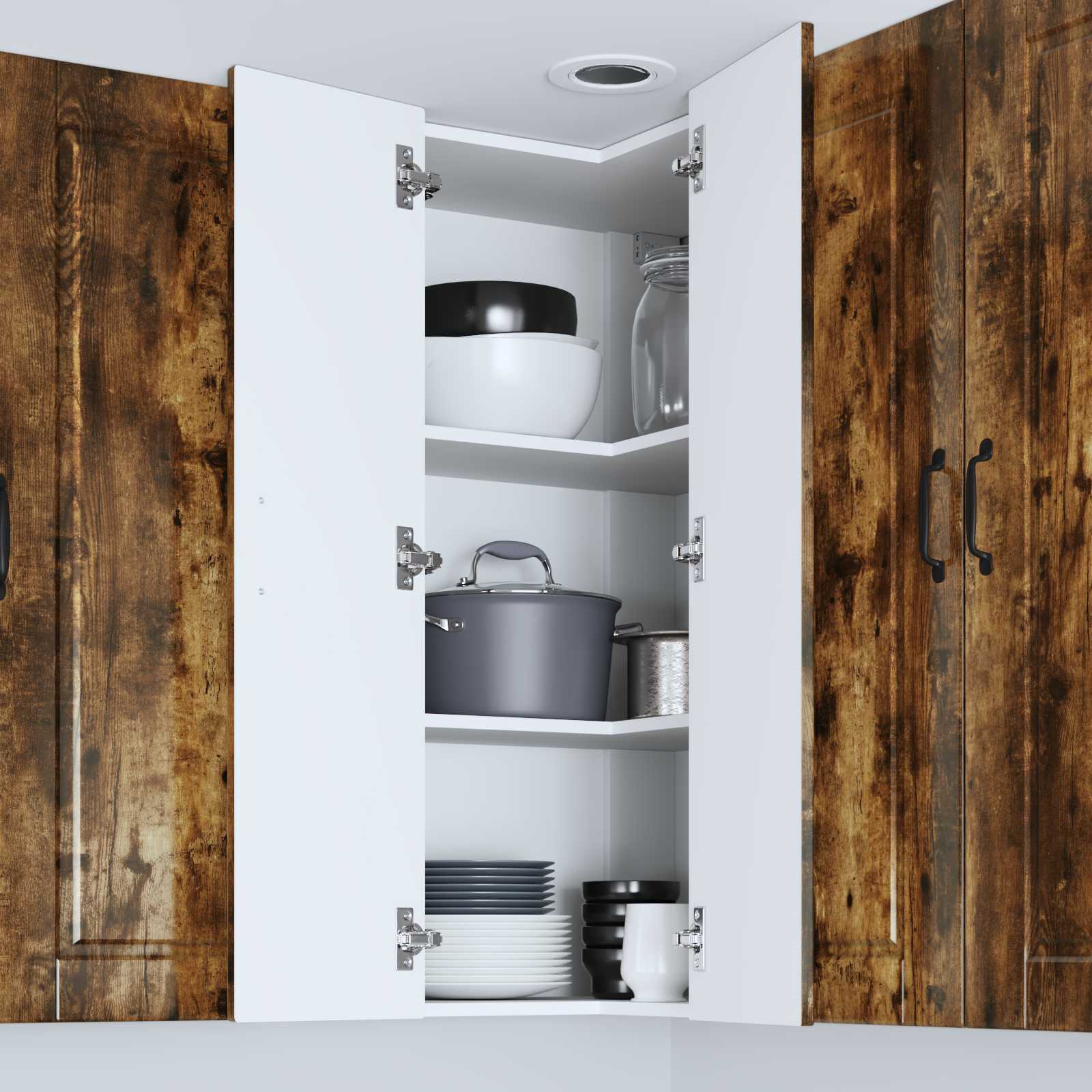 Køkkenskab med hylde Røget eg 57 x 57 x 100 cm Konstrueret træ