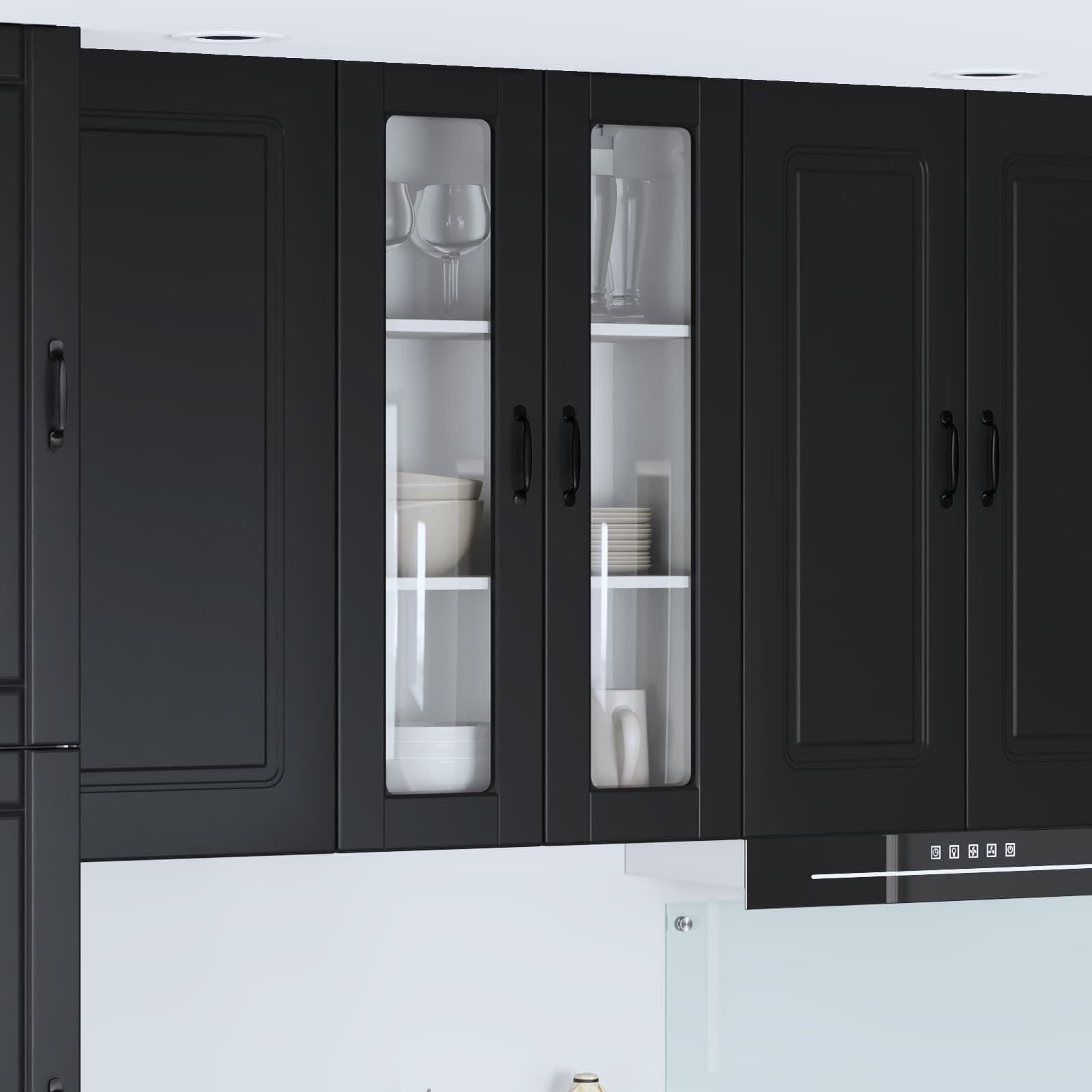 Køkkenskab med hylde Sort 60 x 31 x 100 cm Konstrueret træ