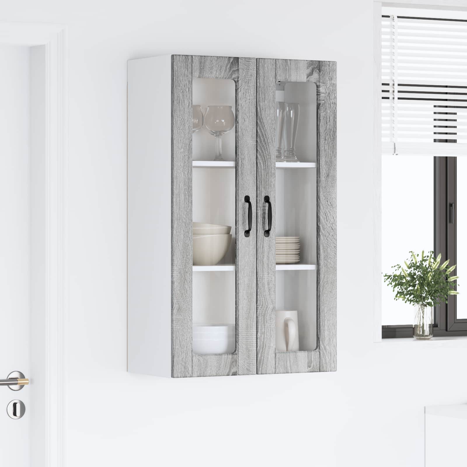 Væglågskab PORTO Grå Sonoma 60 x 31 x 100 cm Konstrueret træ