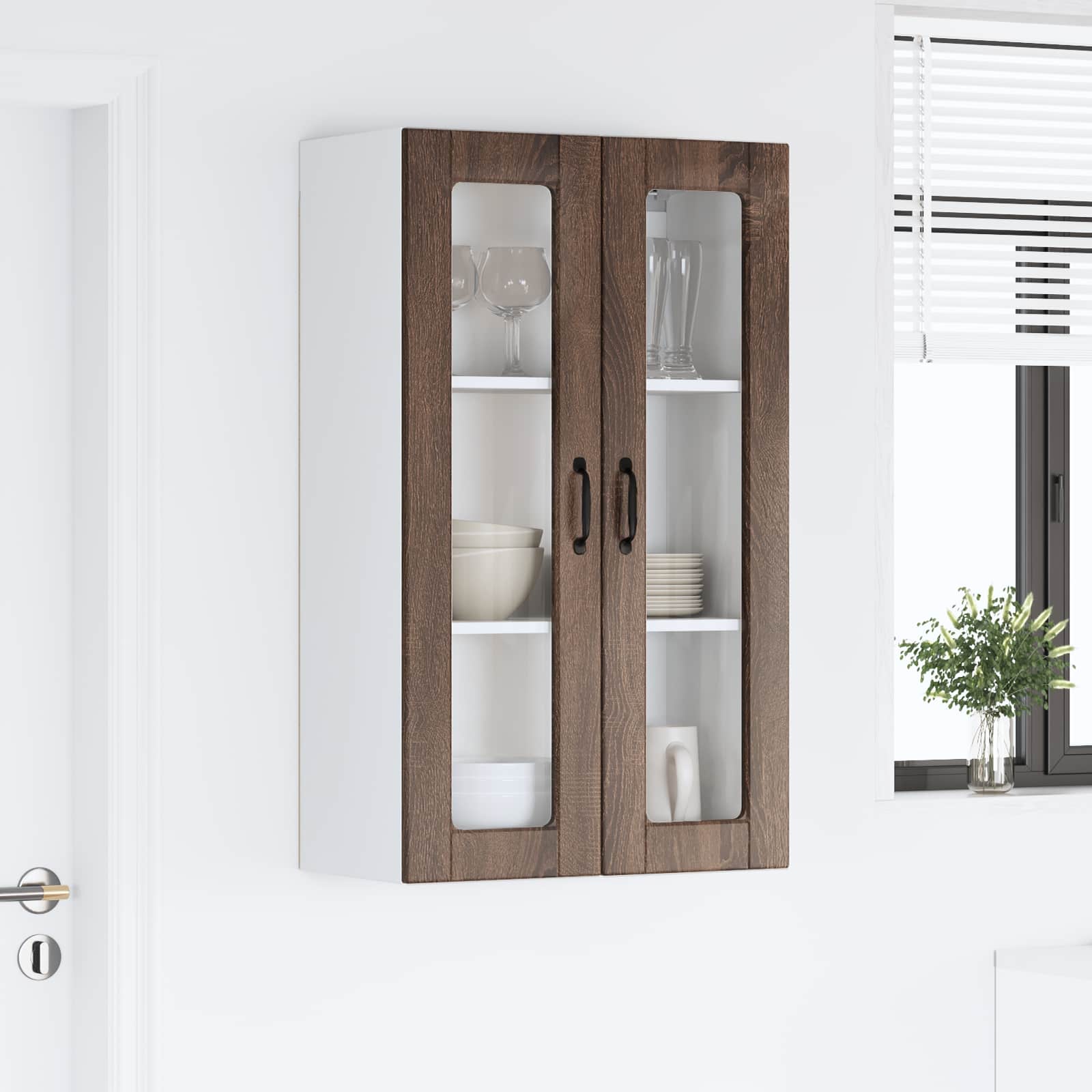 Køkkenskab med hylde Brun eg 60 x 31 x 100 cm Konstrueret træ