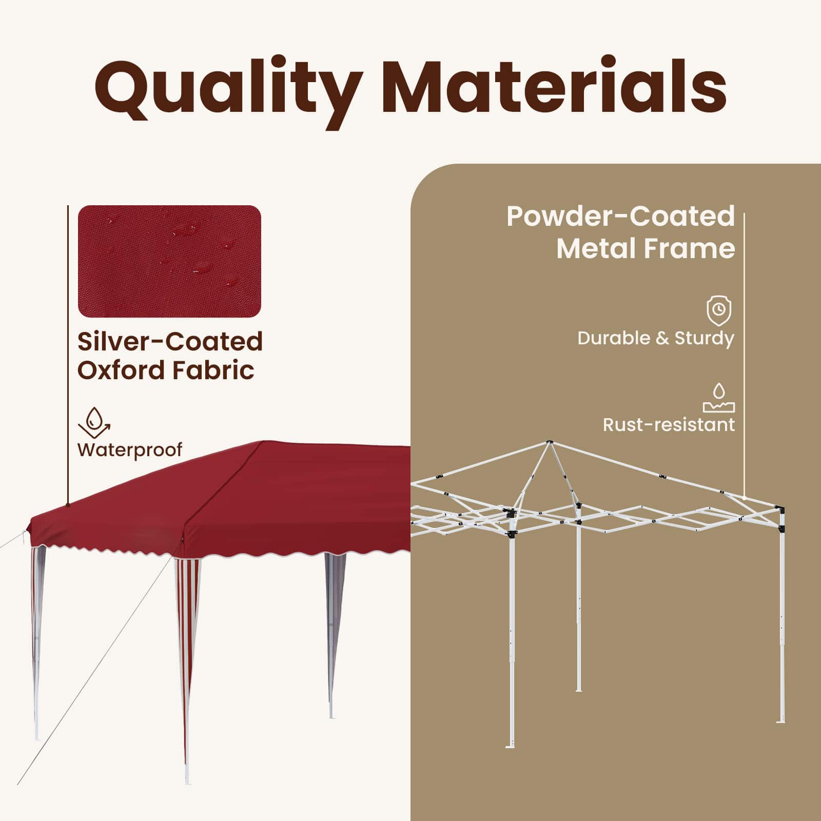 Pop-up Festtelt 575 x 290 x 245 cm Bordeaux