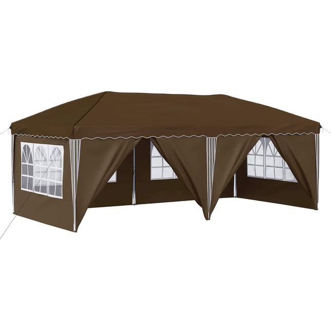 Pop-up Festtelt 575 x 288 x 245 cm Gråbrun