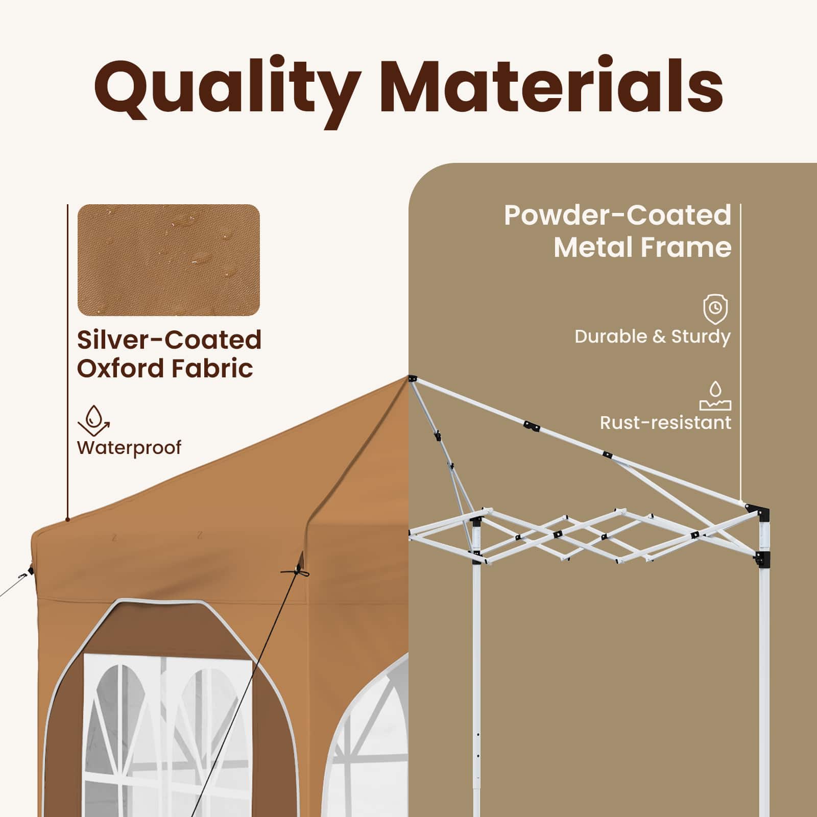 Pop-up Festtelt 192 x 192 x 245 cm Beige