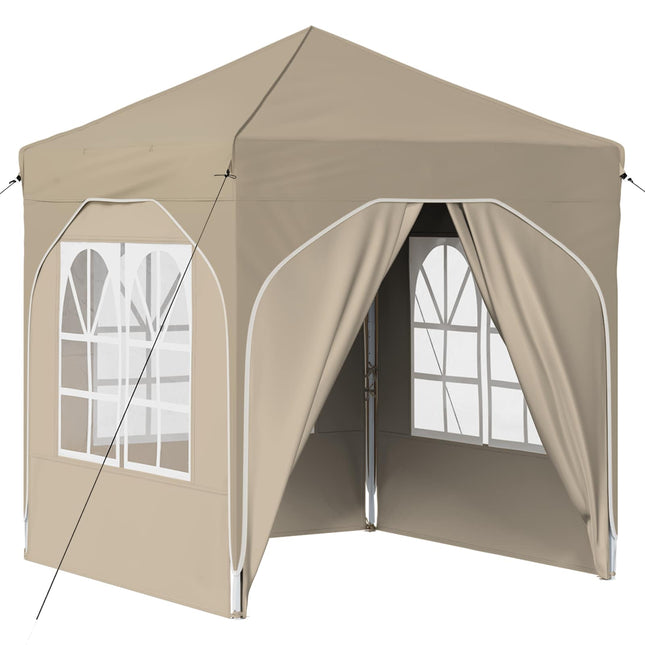 Pop-up Festtelt 192 x 192 x 245 cm Cremefarvet