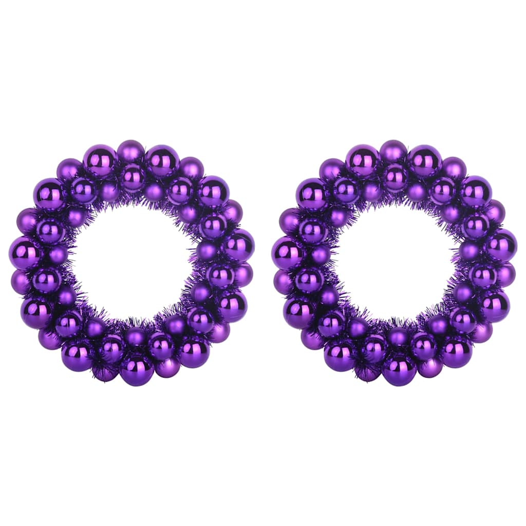 Jule Kugle Krans 2 pcs Lilla 33 x 33 x 7 cm Polystyren