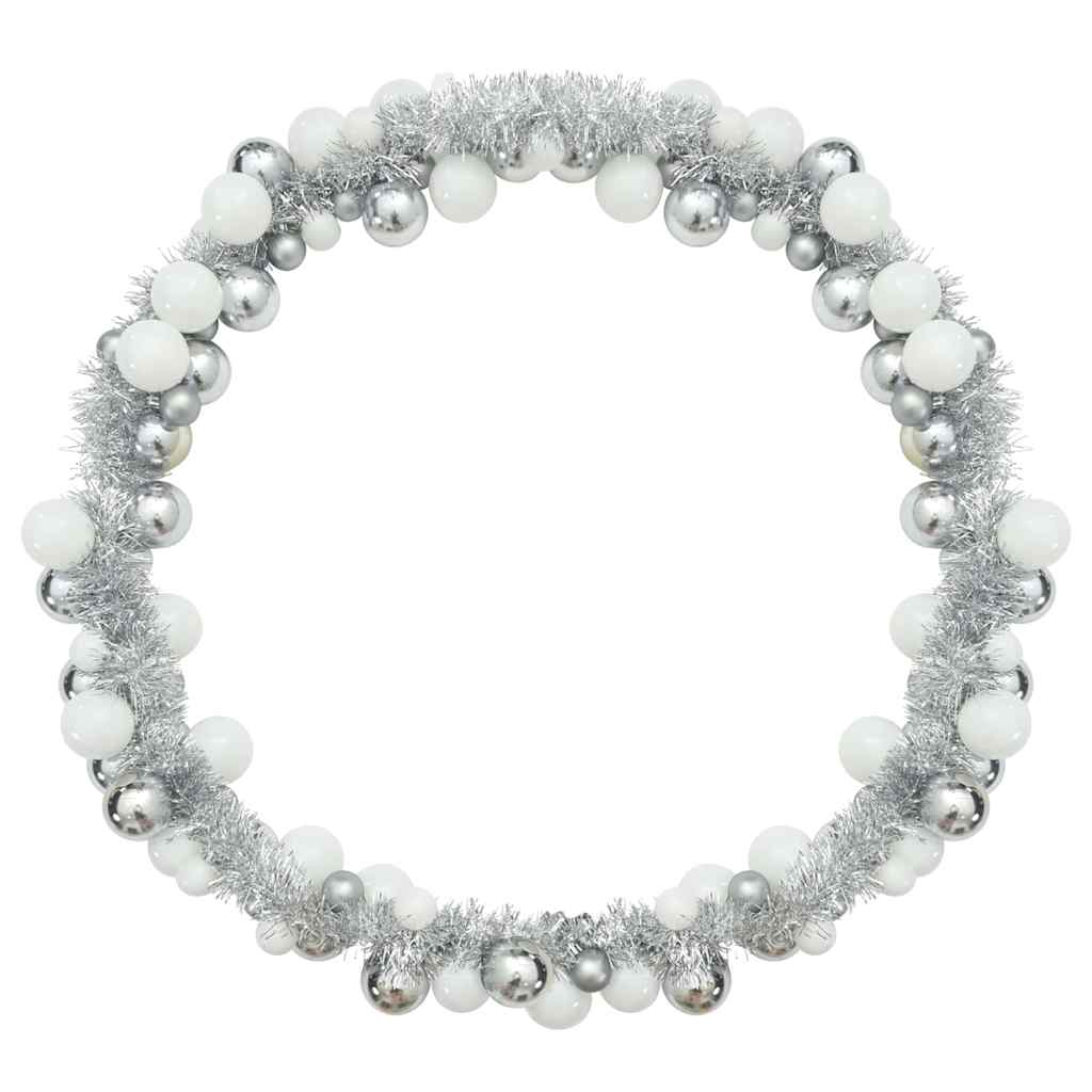 Jule Kugle Guirlande Hvid og Sølv 186 cm Polystyren
