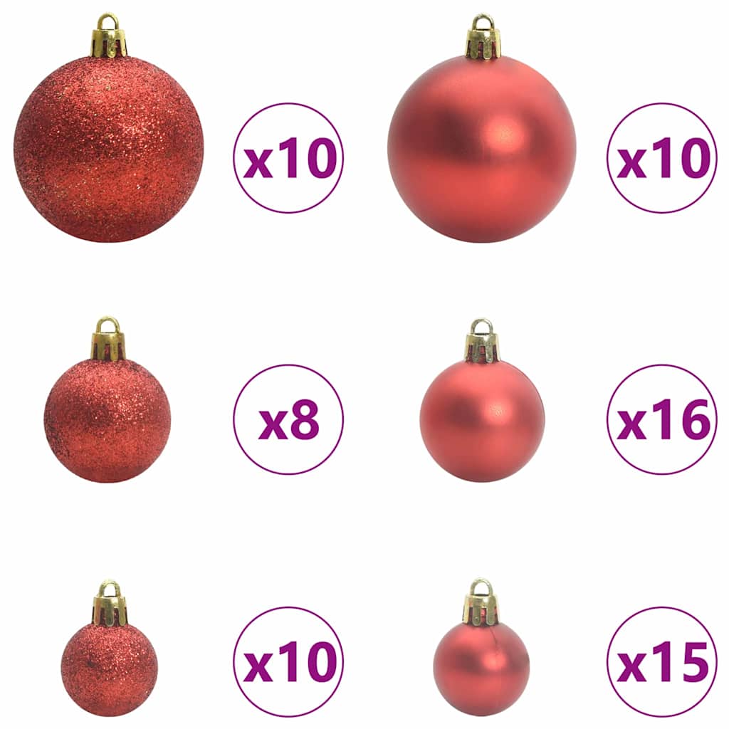 Jule Kuglesæt med 300 LED'er 120 pcs Rød Plastik