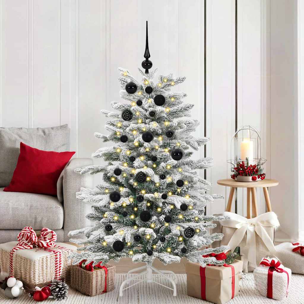 Jule Kuglesæt med 150 LED'er 61 pcs Sort Plastik