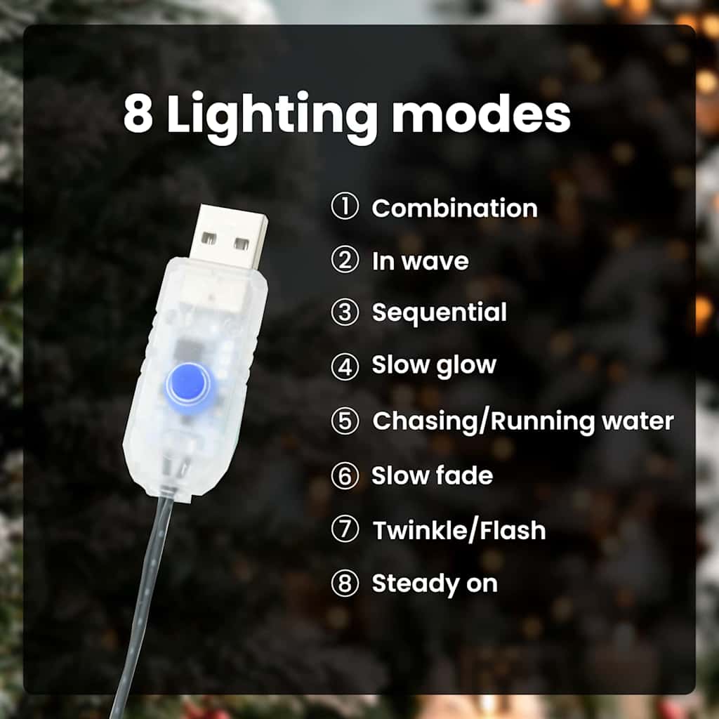 Jule Kuglesæt med 300 LED'er 120 pcs Lilla Plastik