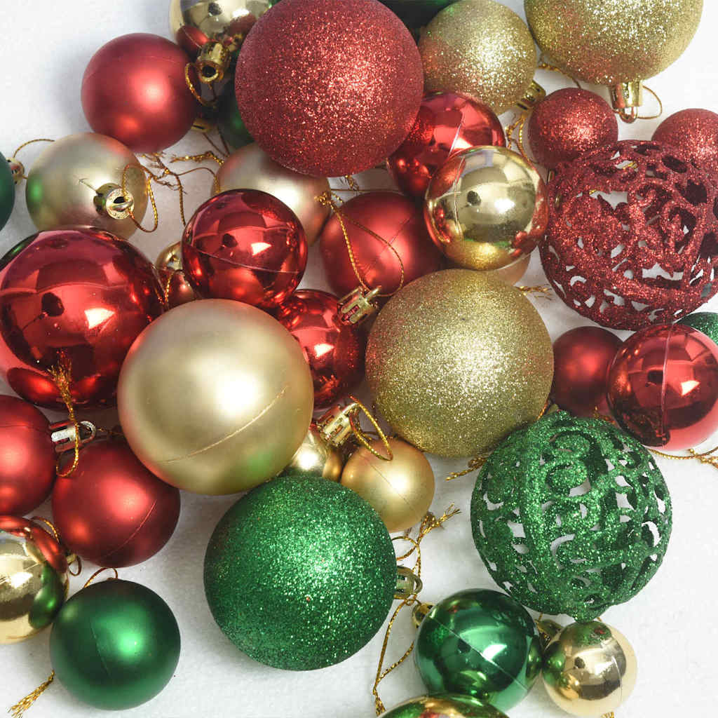 Jule Kuglesæt med 150 LED'er 61 pcs Flerfarvet Plastik