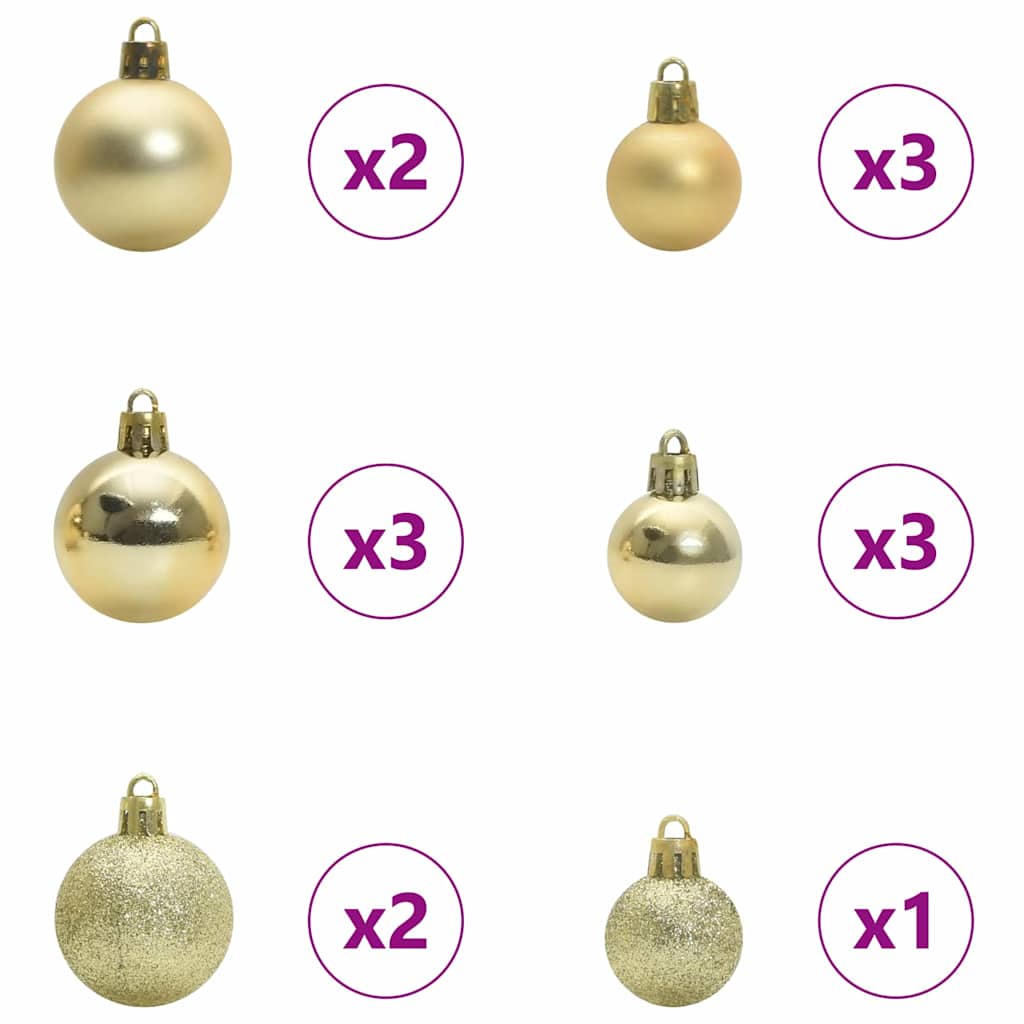 Jule Kuglesæt med 150 LED'er 61 pcs Flerfarvet Plastik