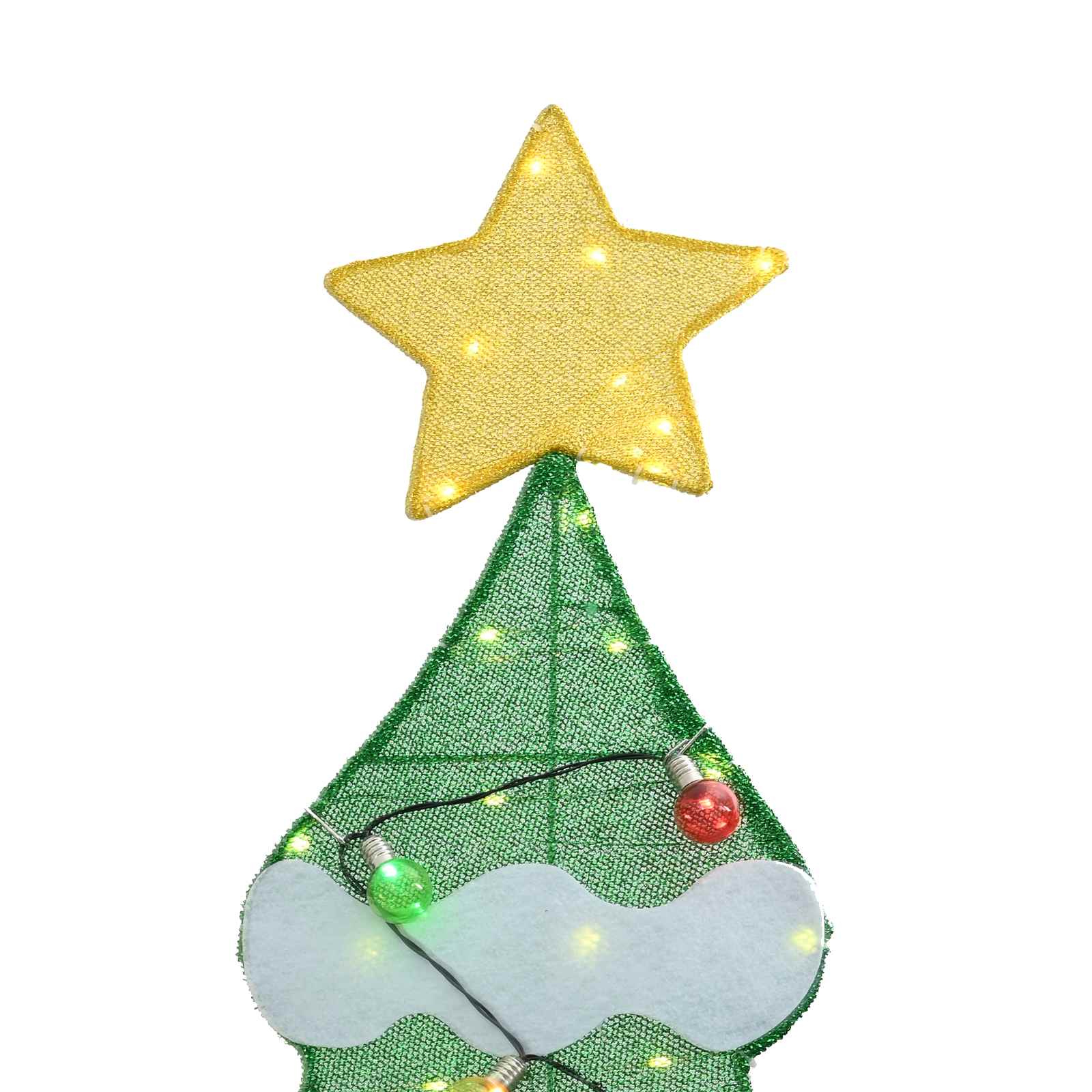 Belyst juletre med 3 gaveæsker 2D varm hvid Flerfarvet 150 cm