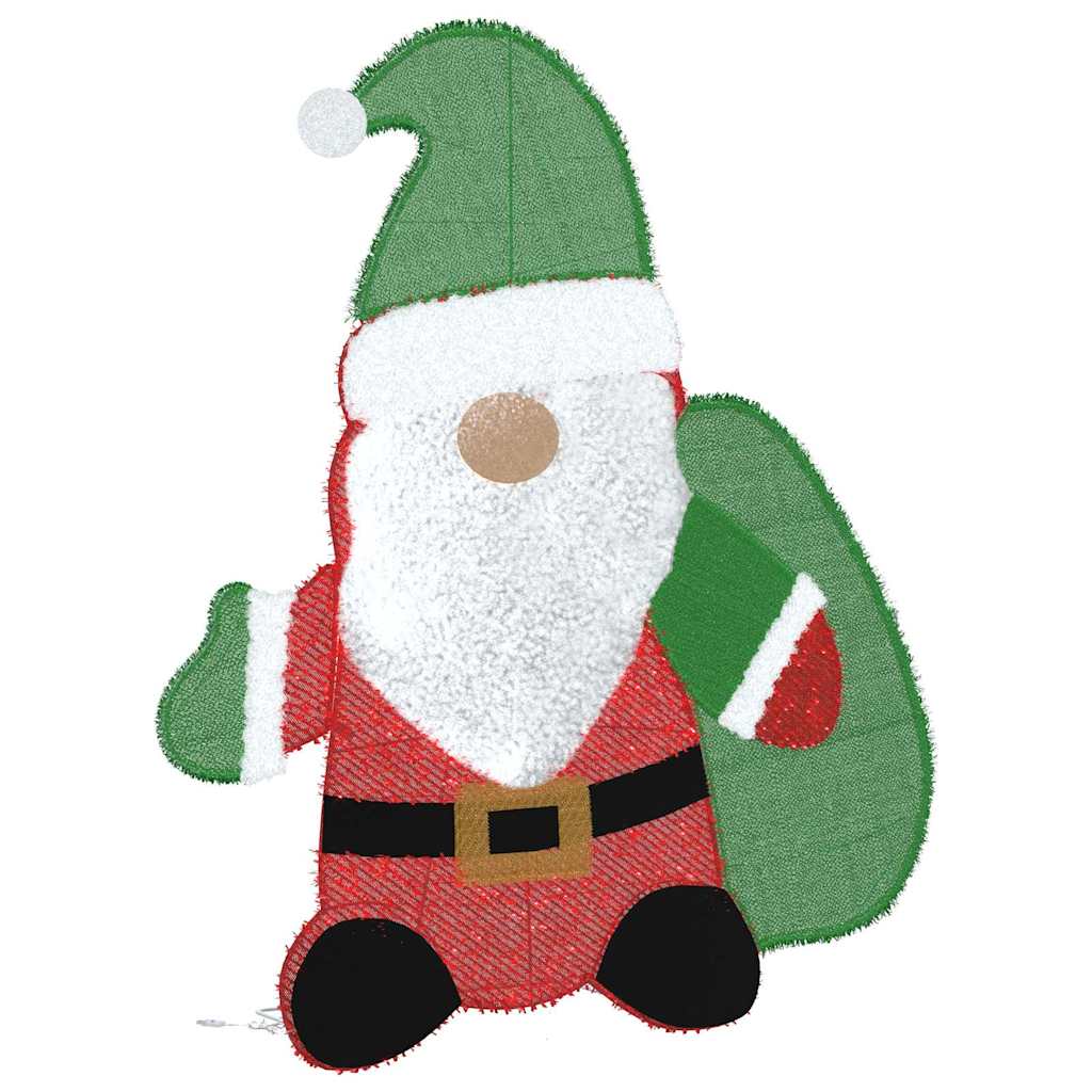 Belyst Julemand med 60 LED'er Varm hvid 62 x 70 cm Glitterstof