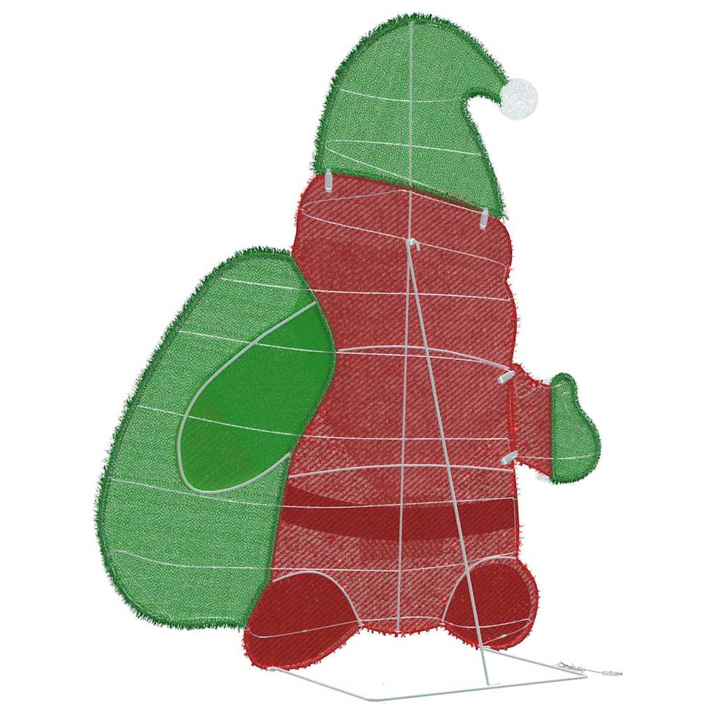 Belyst Julemand med 60 LED'er Varm hvid 62 x 70 cm Glitterstof