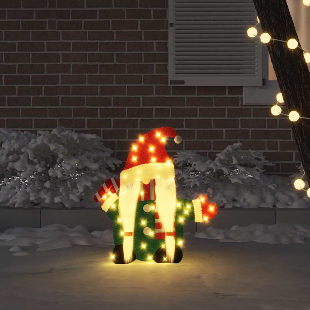 Belyst Gnom med 60 LED'er Varm hvid 71 x 64 cm Glitterstof