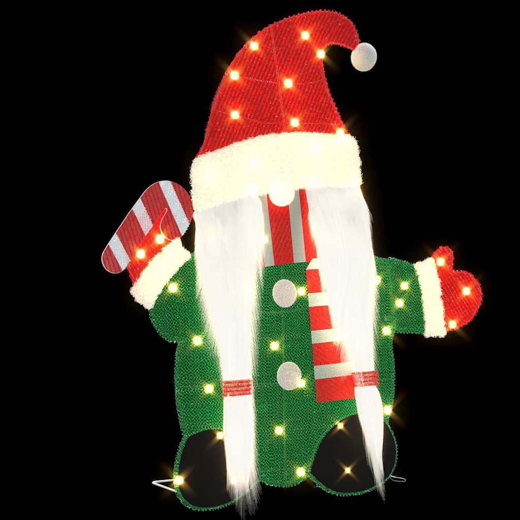 Belyst Gnom med 60 LED'er Varm hvid 71 x 64 cm Glitterstof