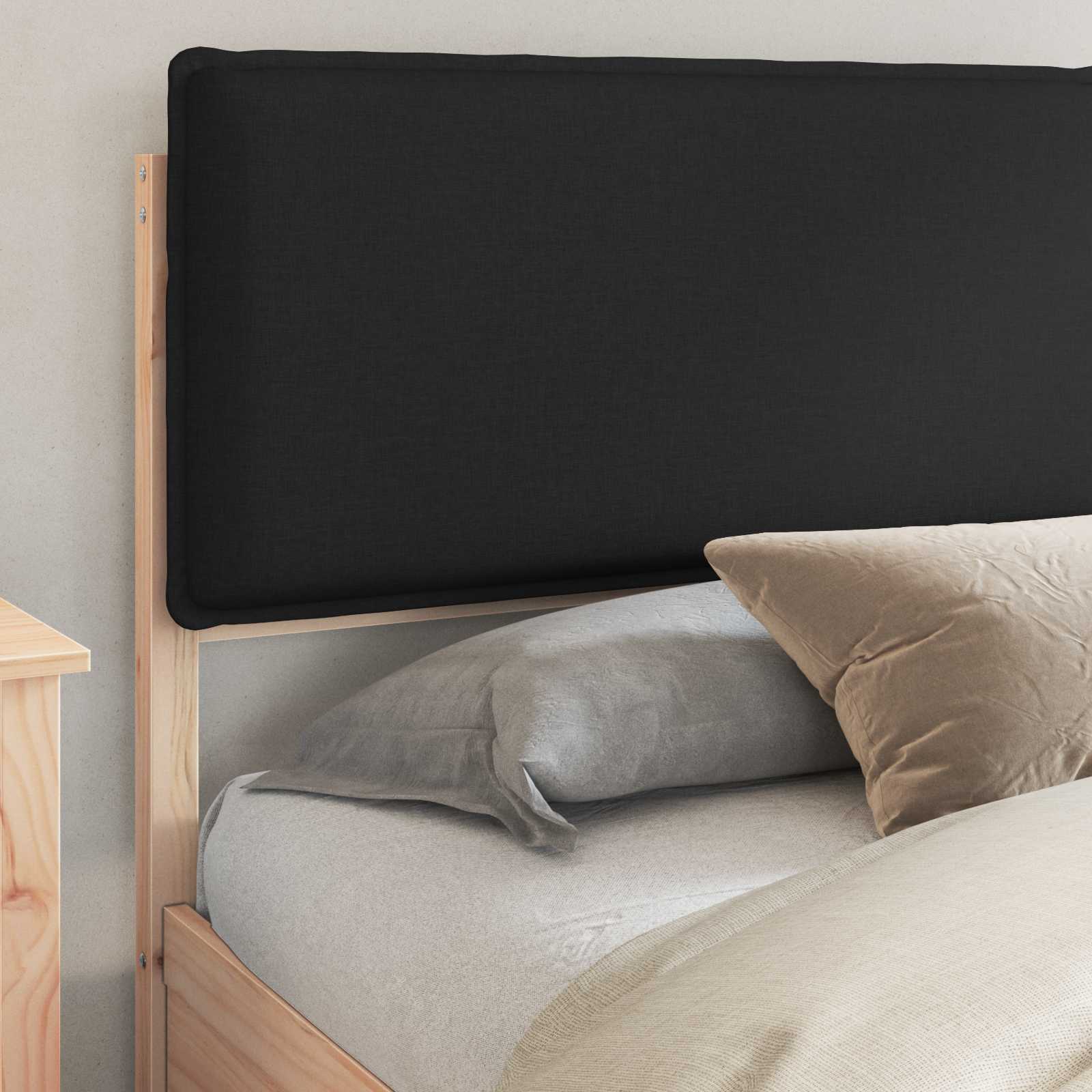 Sengestel med Polstret Hovedgavl Sort 180 x 200 cm