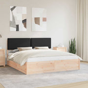 Sengestel med Polstret Hovedgavl Sort 180 x 200 cm
