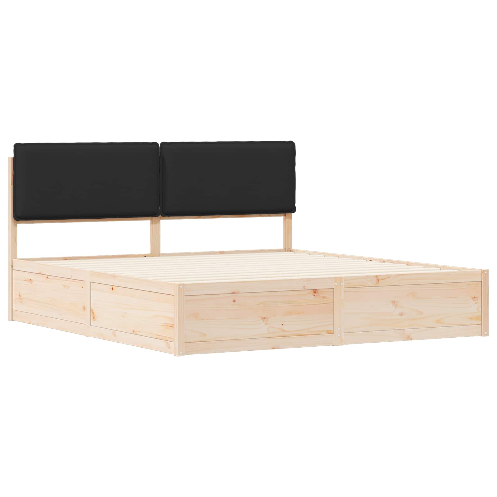 Sengestel med Polstret Hovedgavl Sort 180 x 200 cm