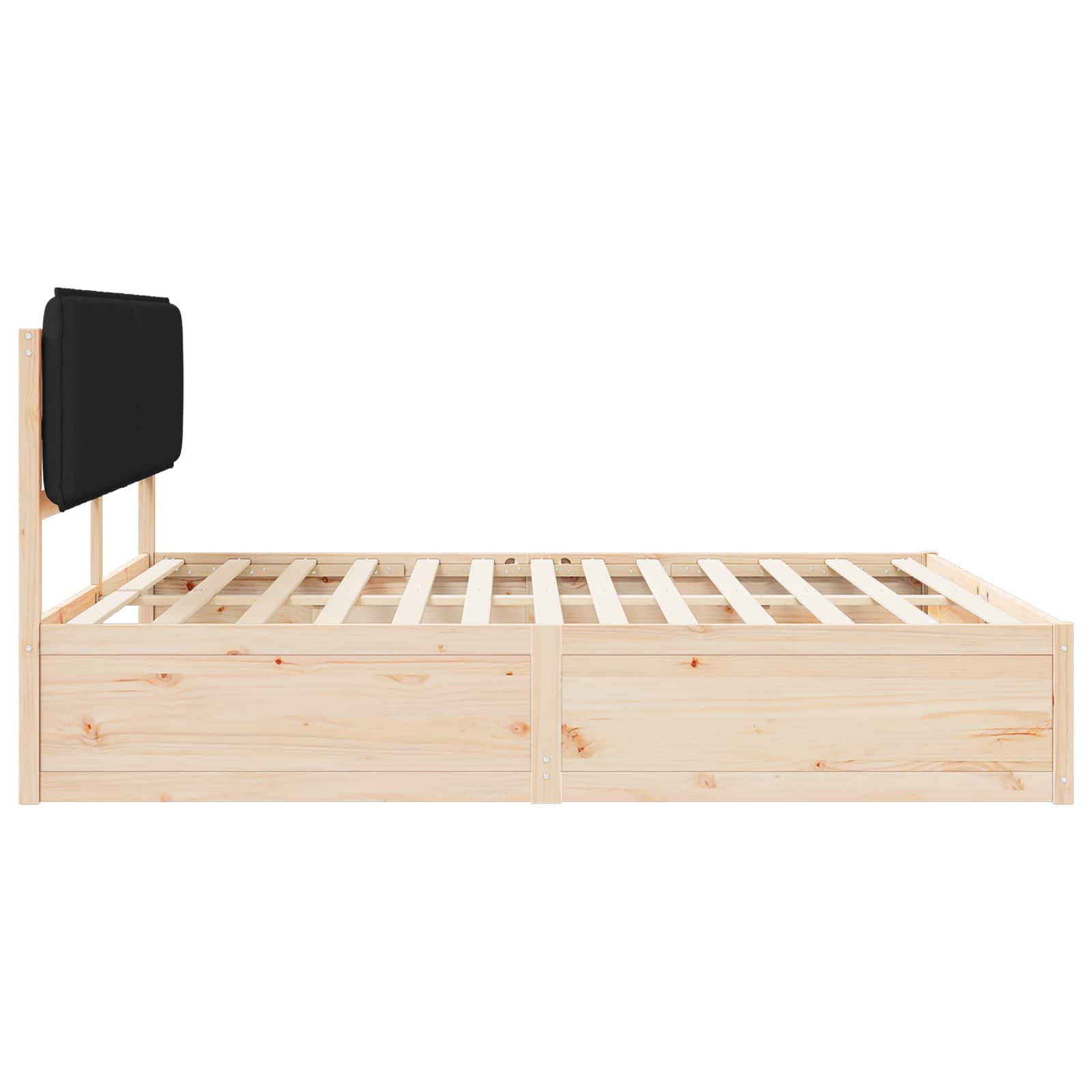Sengestel med Polstret Hovedgavl Sort 180 x 200 cm