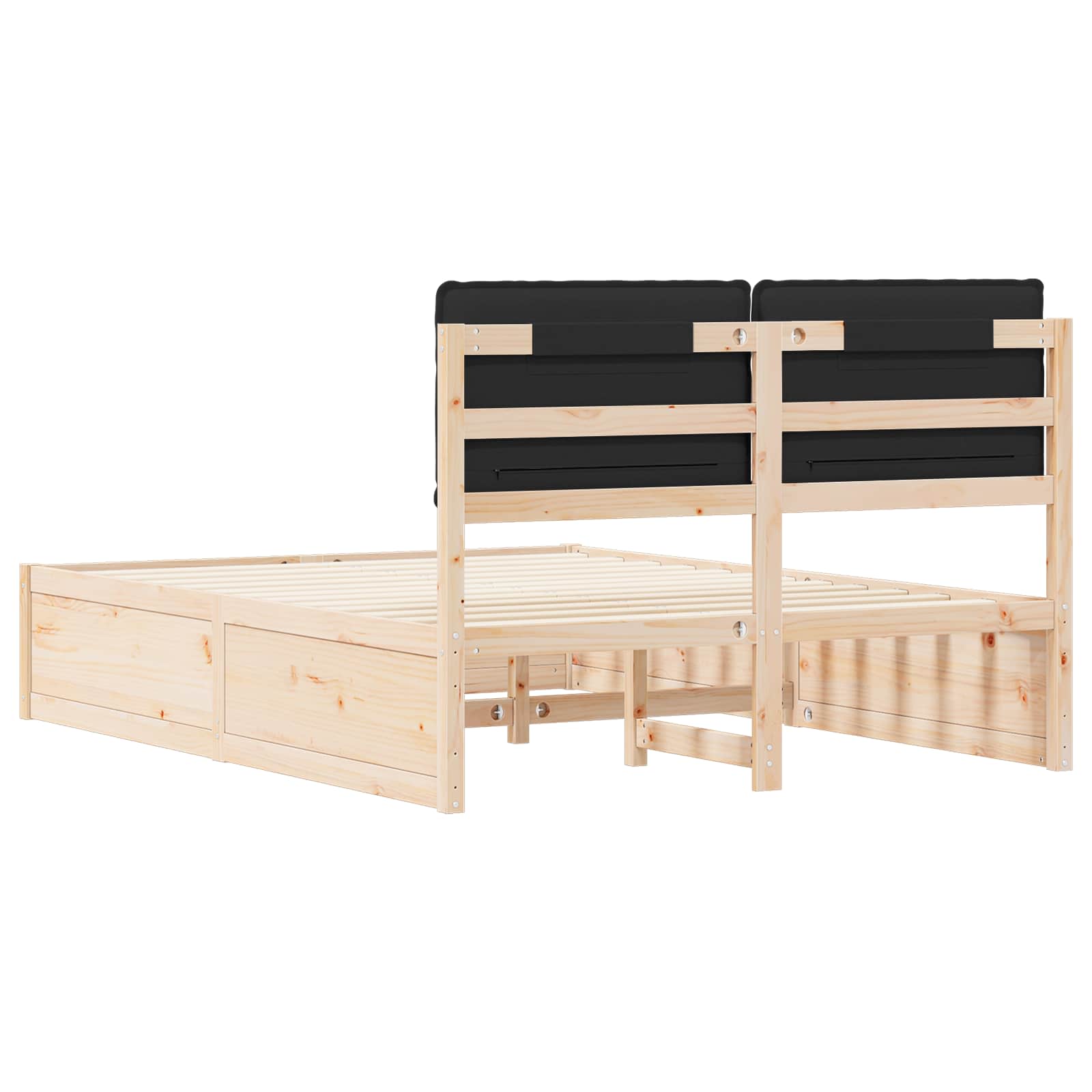 Sengestel med Polstret Hovedgavl Sort 160 x 200 cm