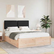Sengestel med Polstret Hovedgavl Sort 140 x 190 cm