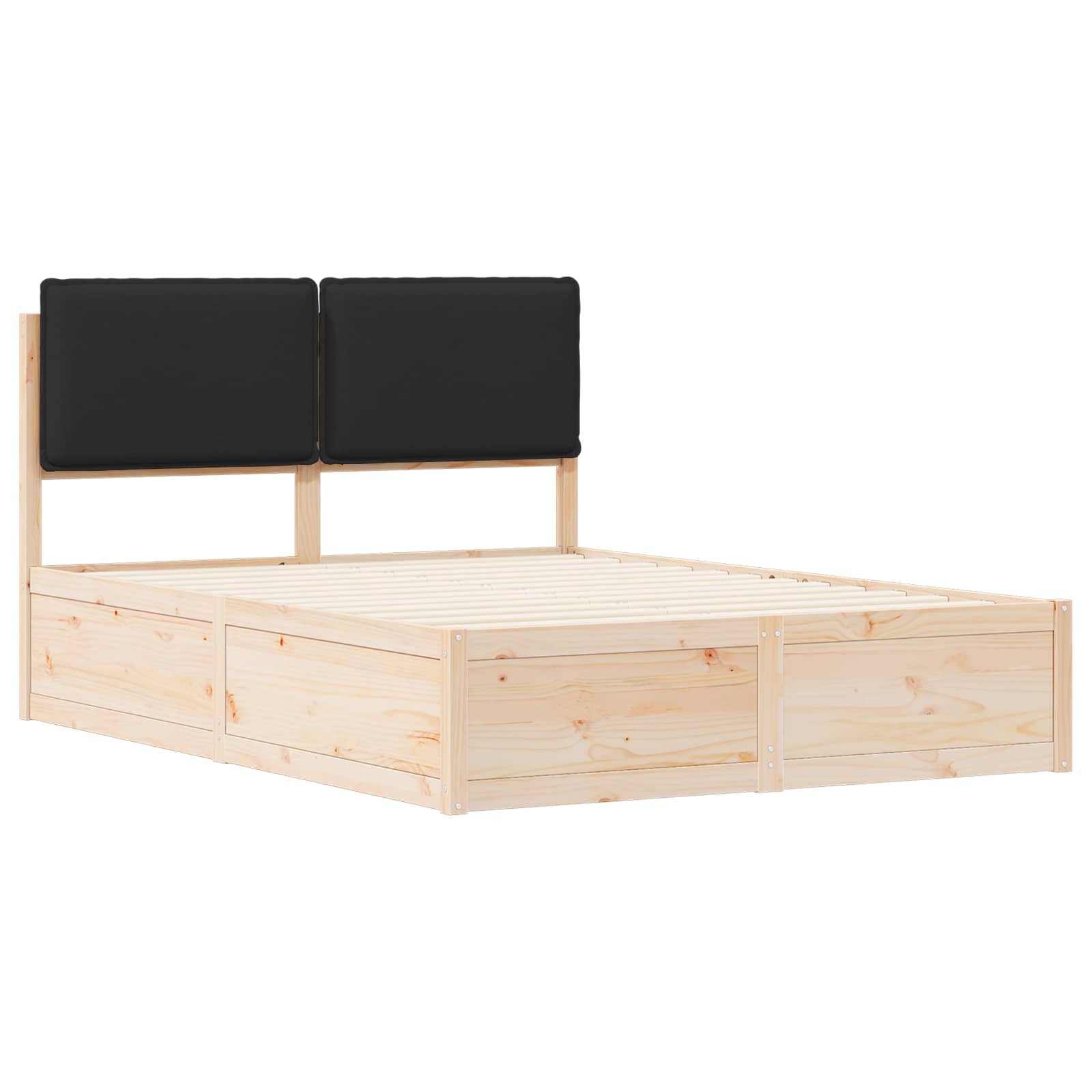 Sengestel med Polstret Hovedgavl Sort 140 x 190 cm