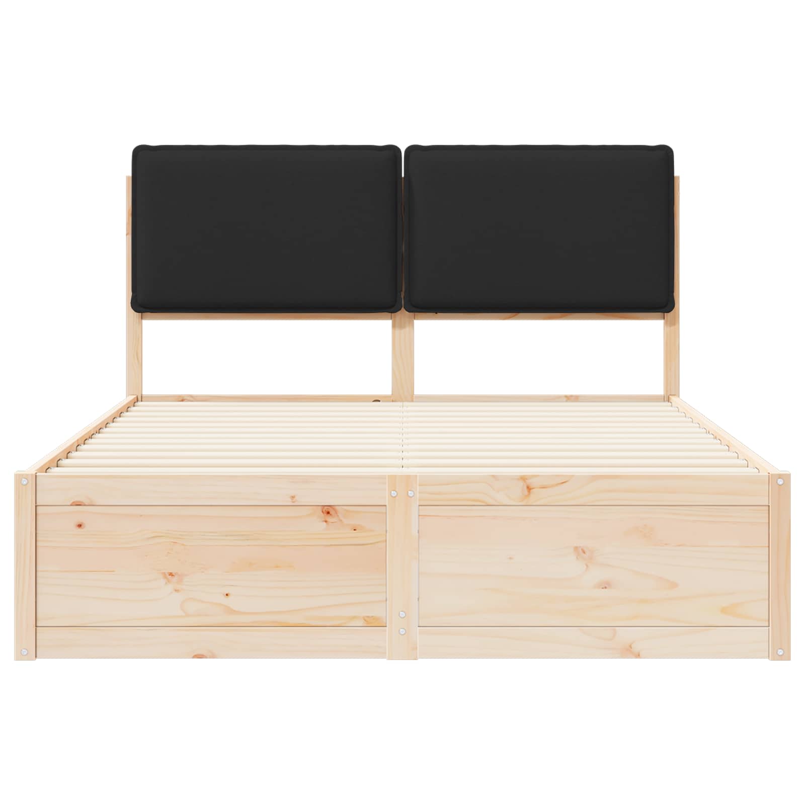 Sengestel med Polstret Hovedgavl Sort 140 x 190 cm