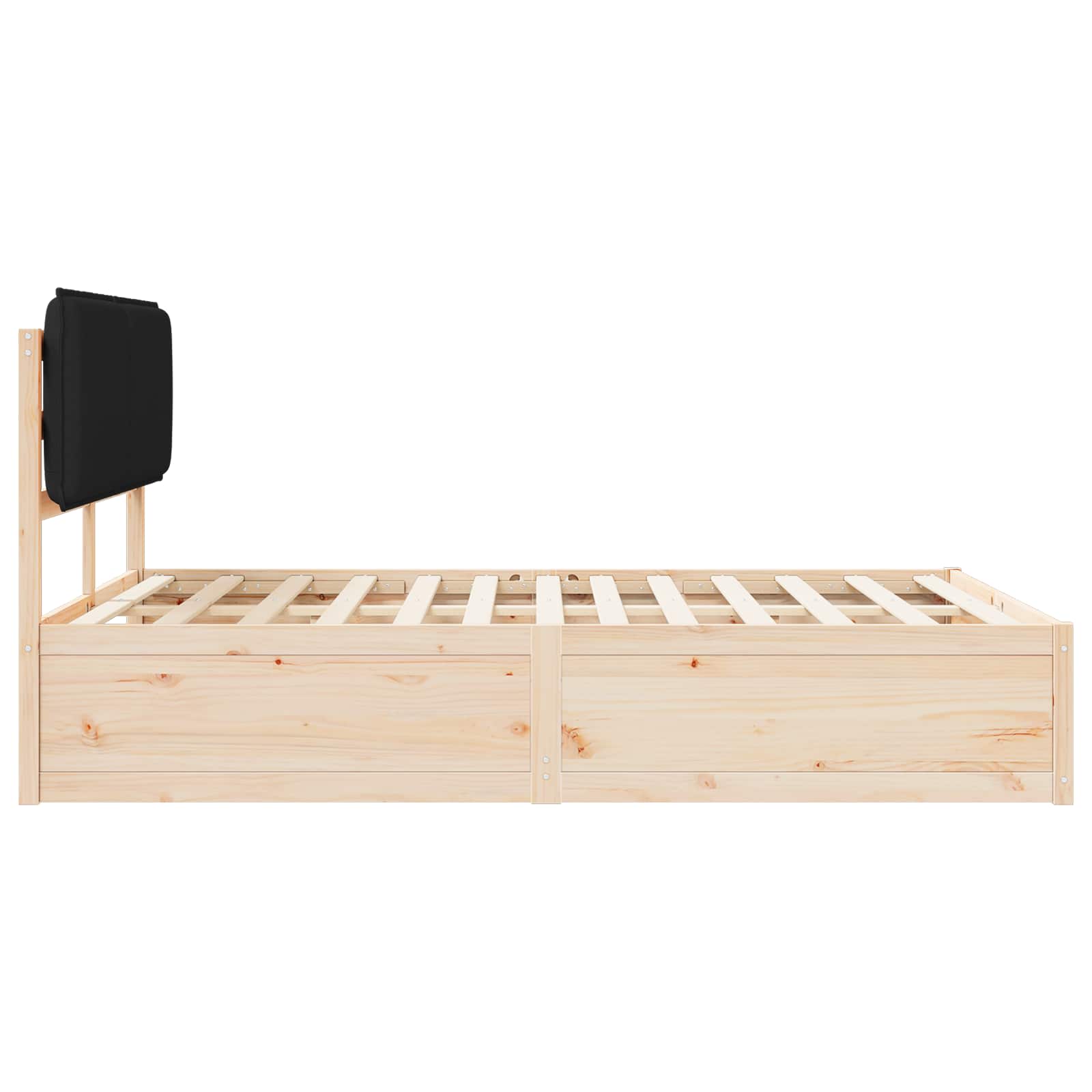 Sengestel med Polstret Hovedgavl Sort 140 x 190 cm
