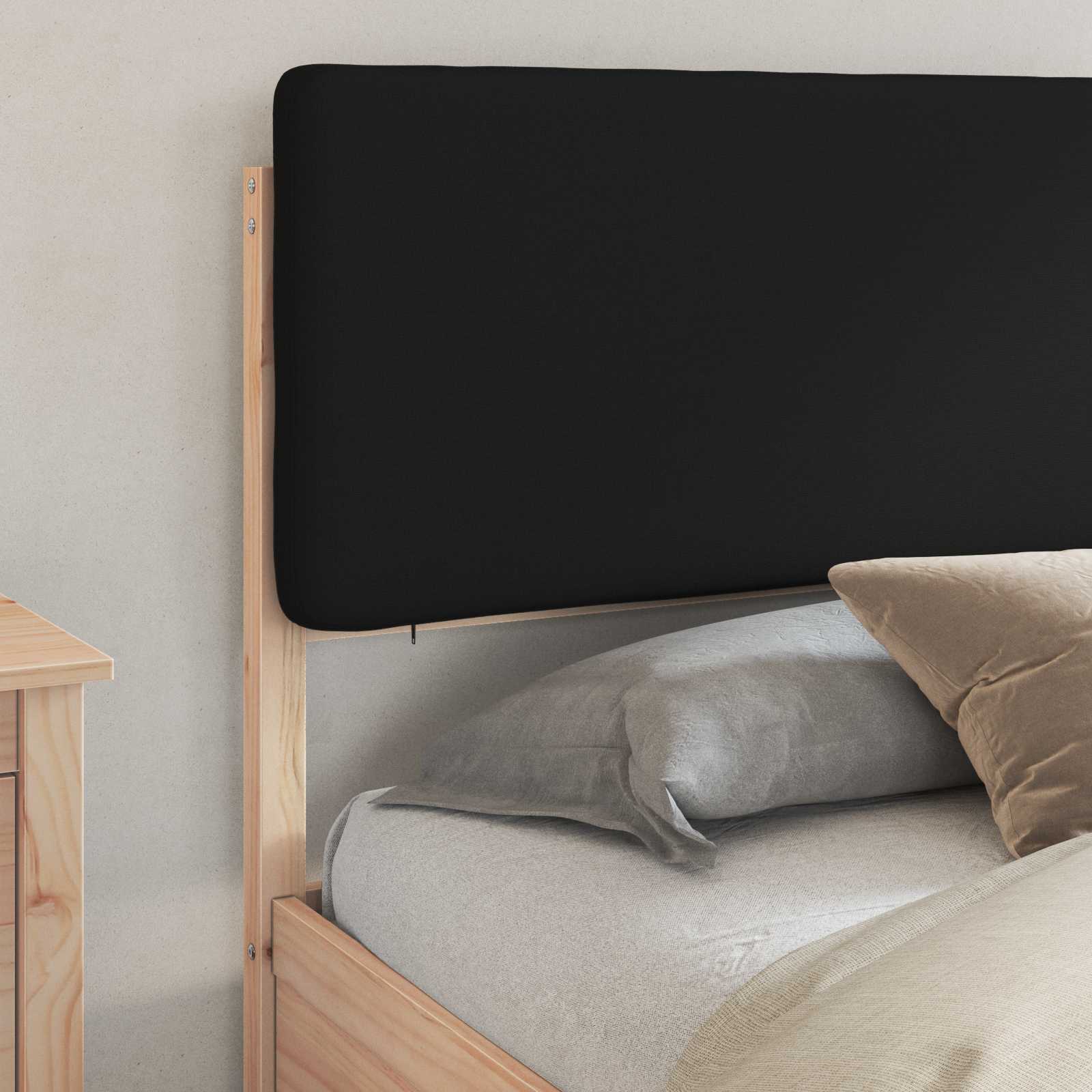 Sengestel med Polstret Hovedgavl Sort 180 x 200 cm