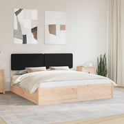 Sengestel med Polstret Hovedgavl Sort 180 x 200 cm