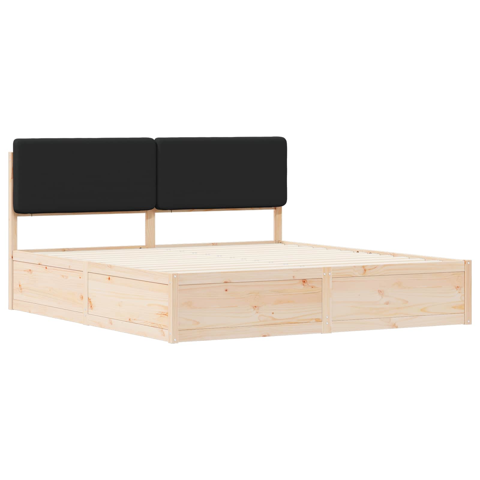 Sengestel med Polstret Hovedgavl Sort 180 x 200 cm