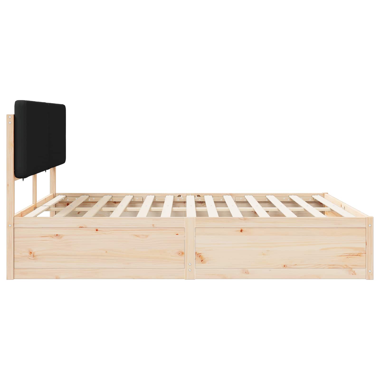 Sengestel med Polstret Hovedgavl Sort 180 x 200 cm