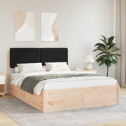 Sengestel med Polstret Hovedgavl Sort 140 x 200 cm