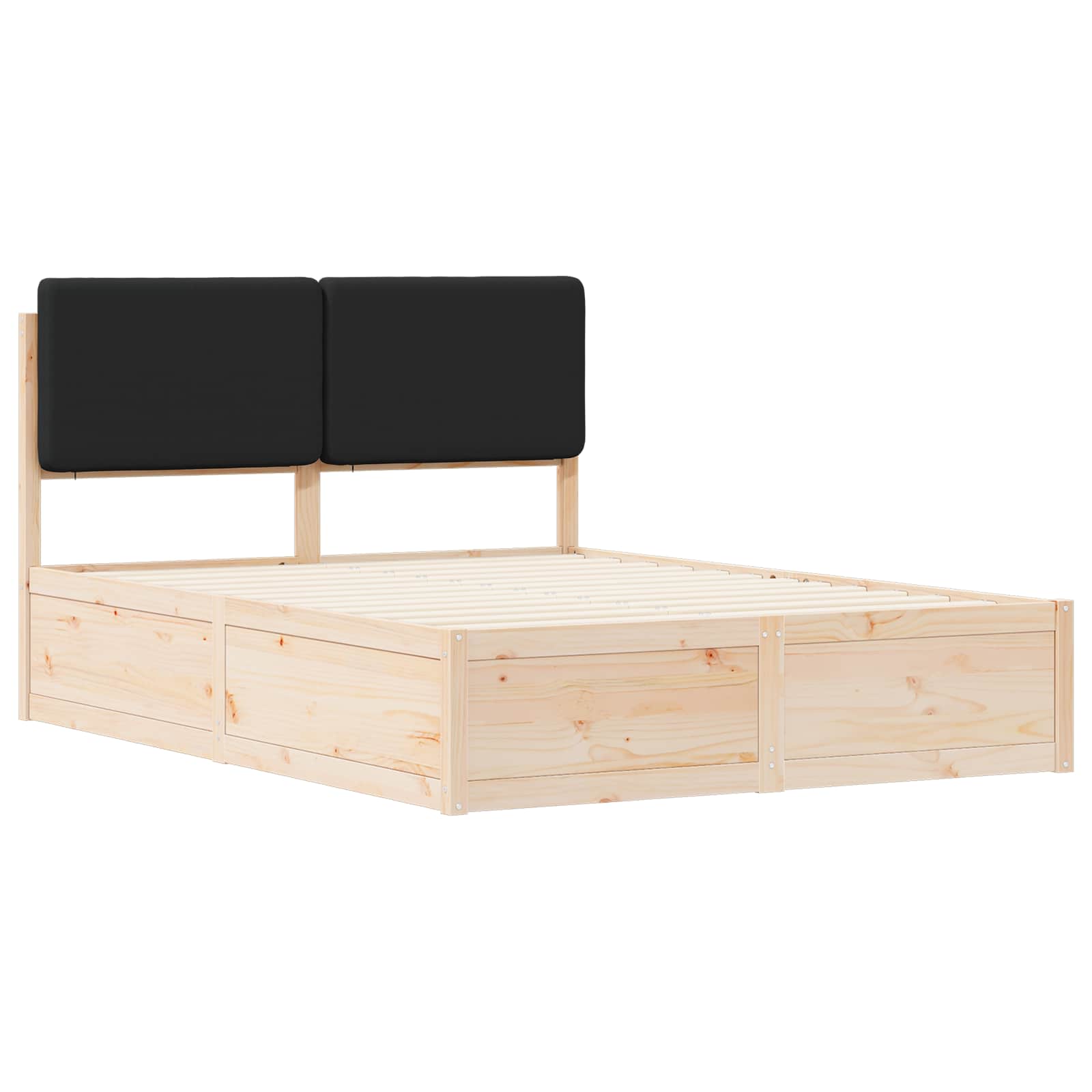 Sengestel med Polstret Hovedgavl Sort 140 x 200 cm