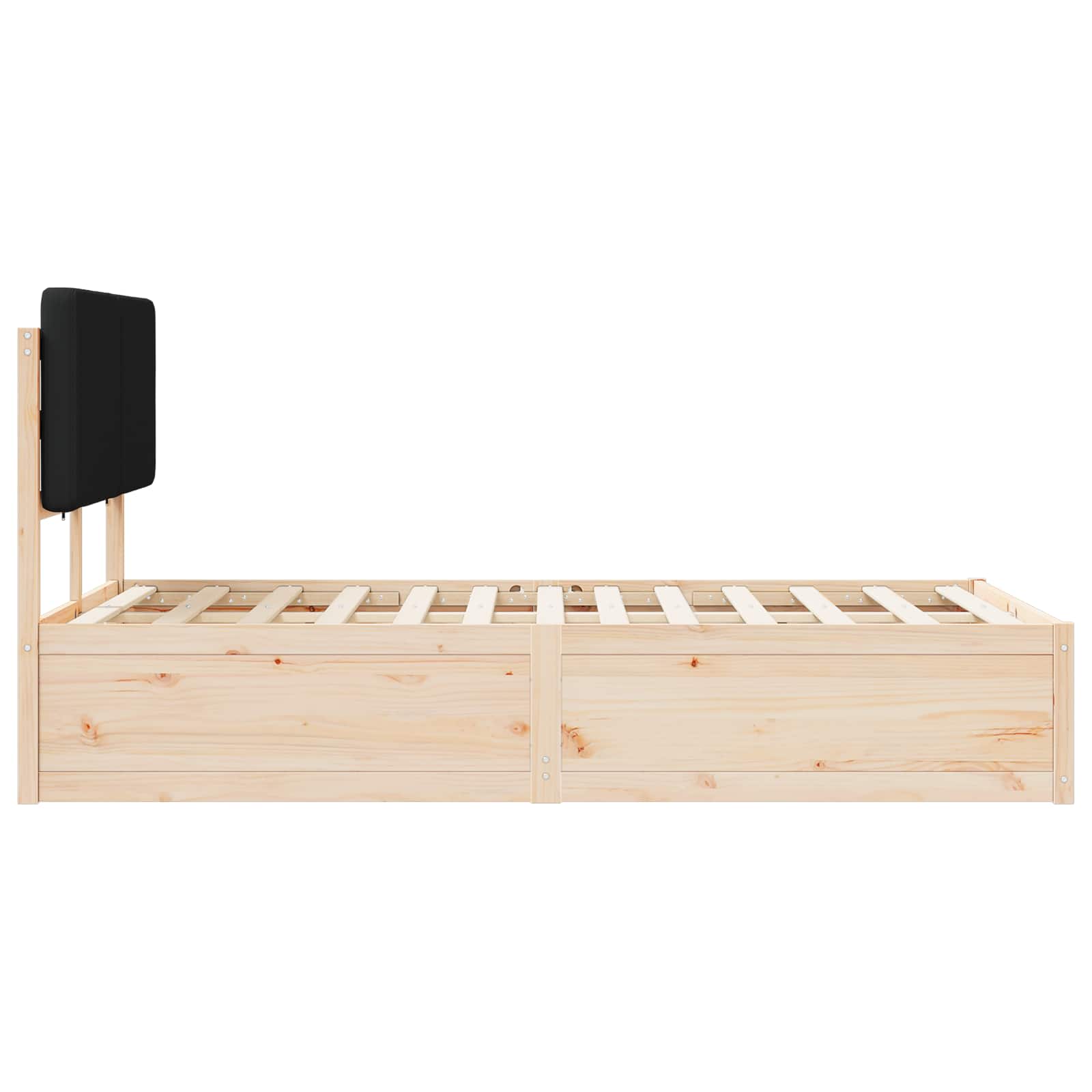 Sengestel med Polstret Hovedgavl Sort 140 x 200 cm