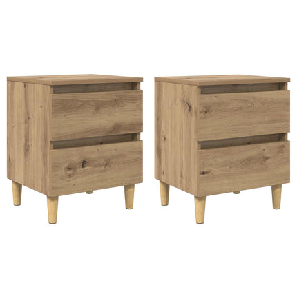 Sengeskabe 2 pcs Artisan Egetræ 40 x 35 x 50 cm Konstrueret træ