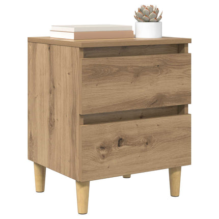 Sengeskabe 2 pcs Artisan Egetræ 40 x 35 x 50 cm Konstrueret træ