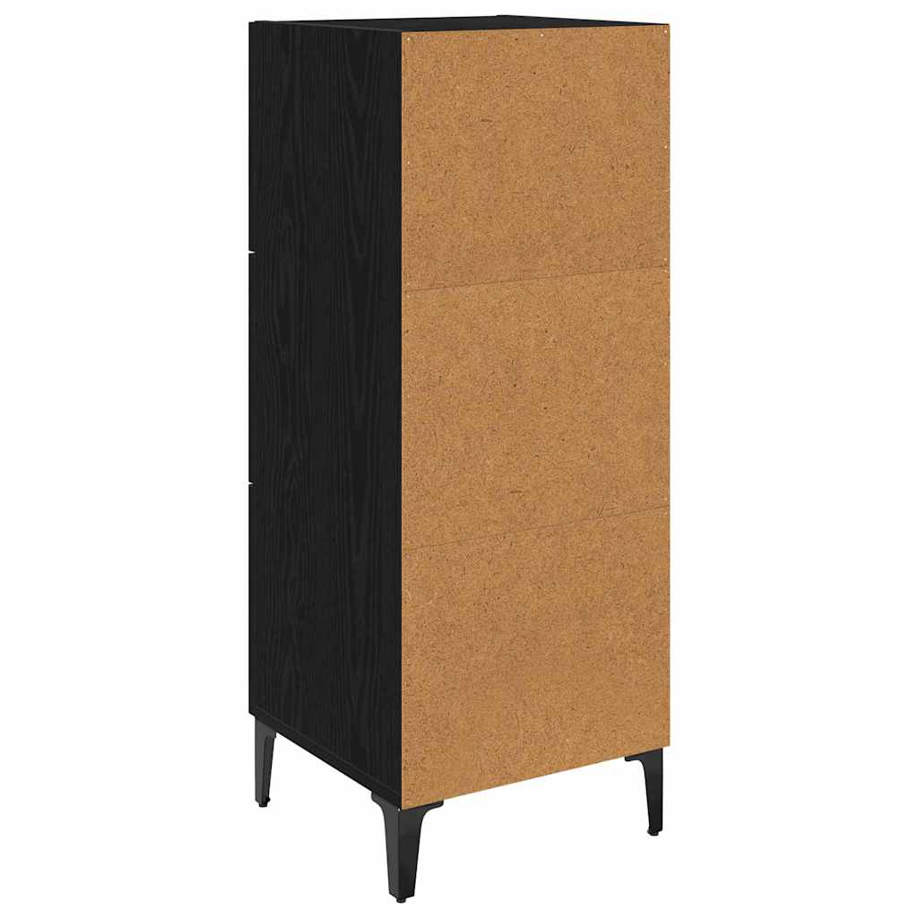 Sideboard med skuffe Sort eg 34,5 x 34 x 90 cm Konstrueret træ