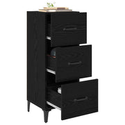 Sideboard med skuffe Sort eg 34,5 x 34 x 90 cm Konstrueret træ
