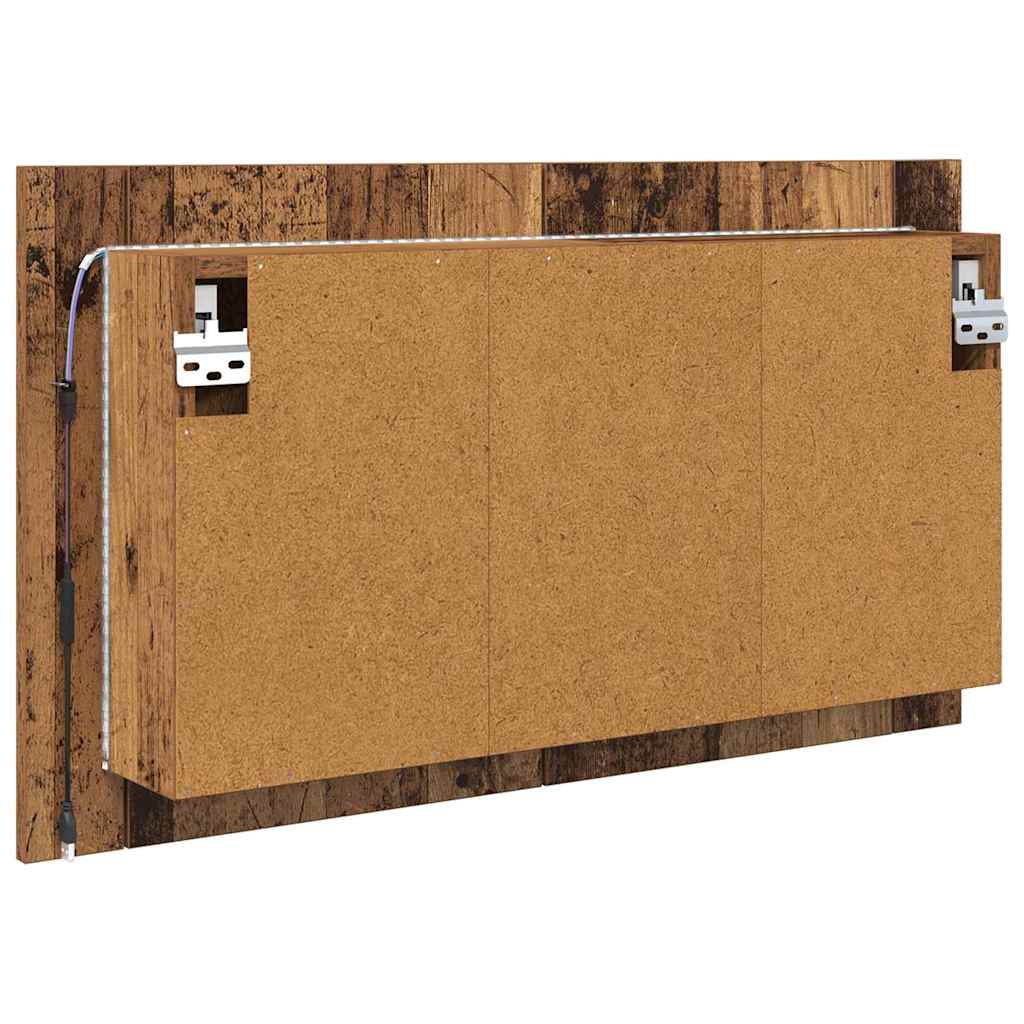 Badeværelsesspejlskab med hylde Gammelt træ 80 x 12 x 45 cm