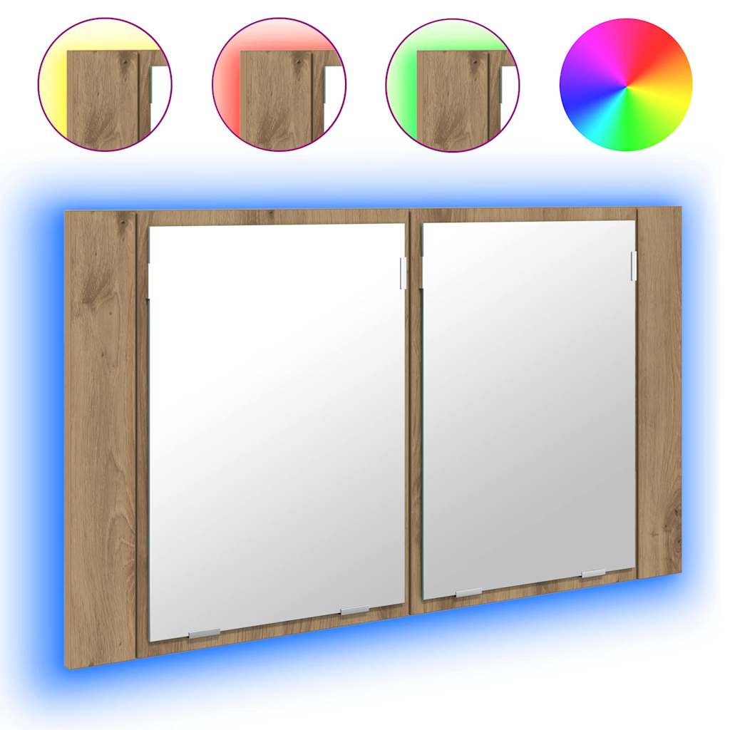 Badeværelsesspejlskab med hylde Artisan Egetræ 80 x 12 x 45 cm