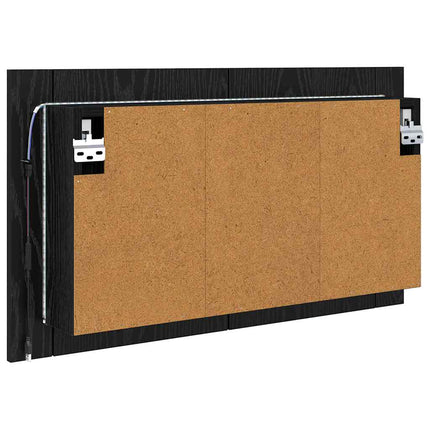 Badeværelsesspejlskab Sort eg 80 x 12 x 45 cm Konstrueret træ