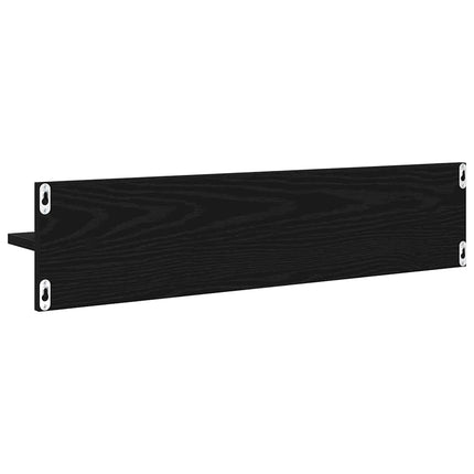 Væghylder 4 pcs Sort eg 80 x 11,5 x 18 cm Konstrueret træ