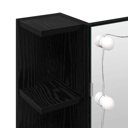 Spejlskab Sort eg 70 x 16,5 x 60 cm Konstrueret træ