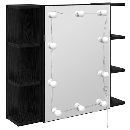 Spejlskab Sort eg 70 x 16,5 x 60 cm Konstrueret træ