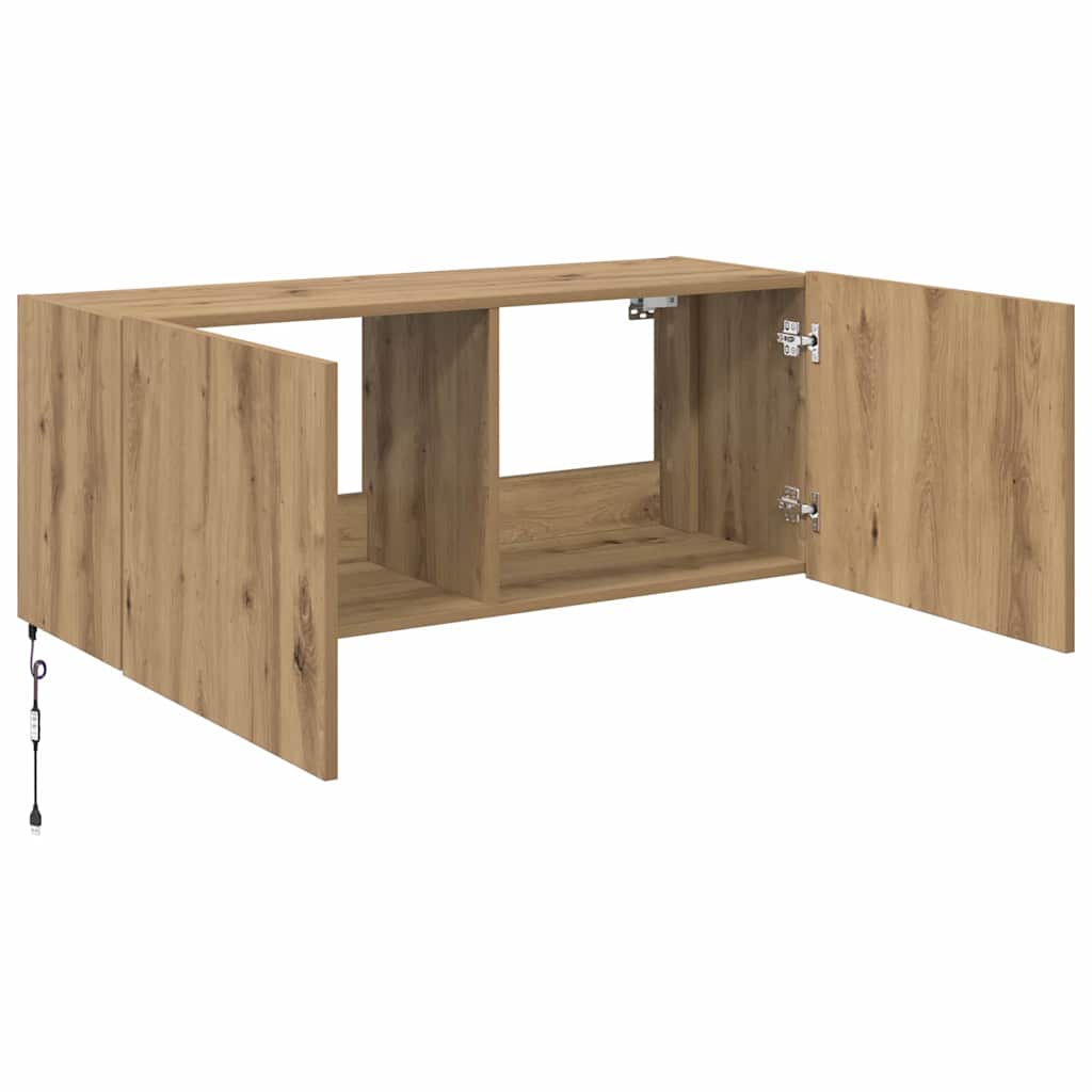 TV vægskab Artisan Egetræ 100 x 35 x 41 cm Konstrueret træ